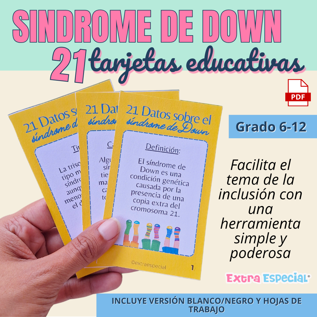 21 Tarjetas sobre el síndrome de Down 6to-12