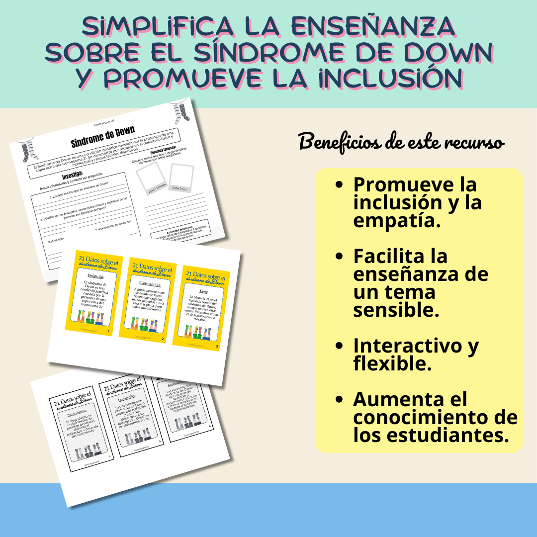 21 Tarjetas sobre el síndrome de Down 6to-12
