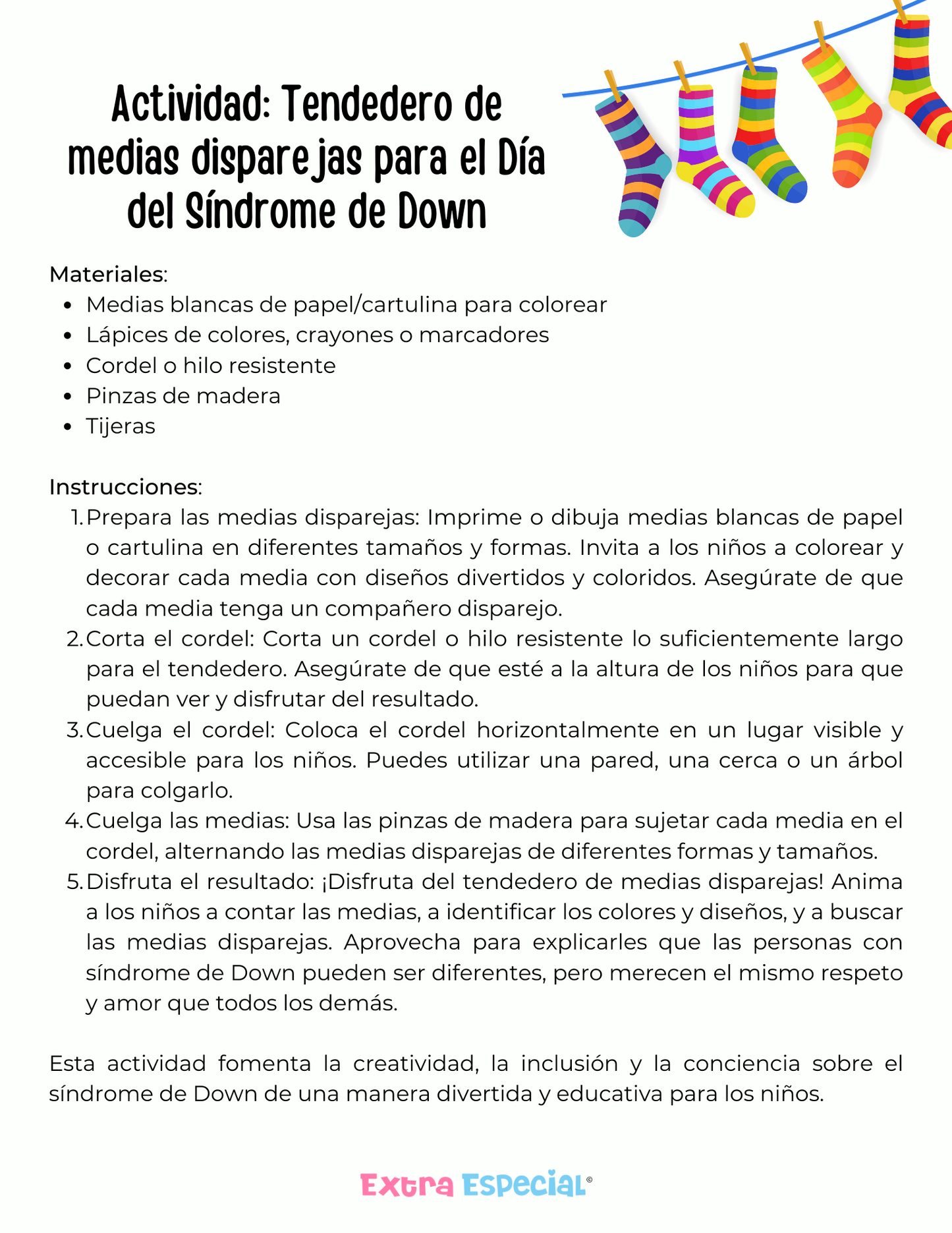 Guía de actividades para el Día mundial del síndrome de Down