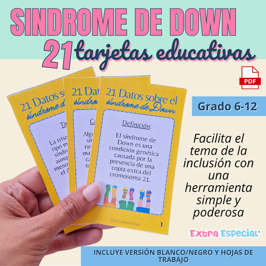 21 Tarjetas sobre  el síndrome de Down 6to-12