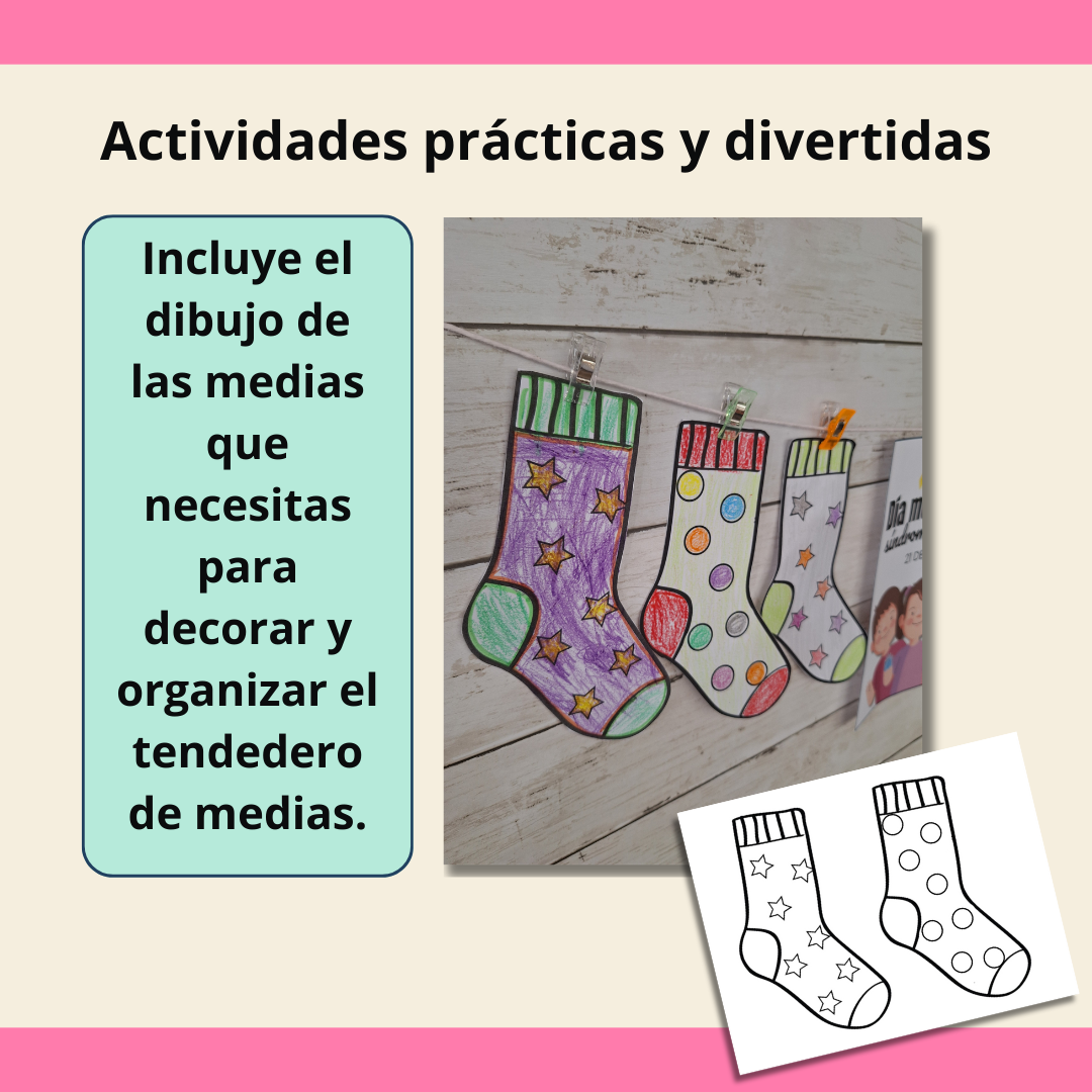 Tendedero de medias disparejas/ Síndrome de Down