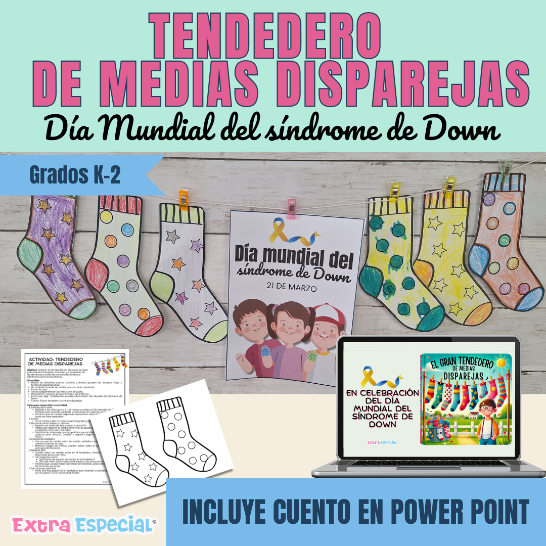Tendedero de medias disparejas/ Síndrome de Down
